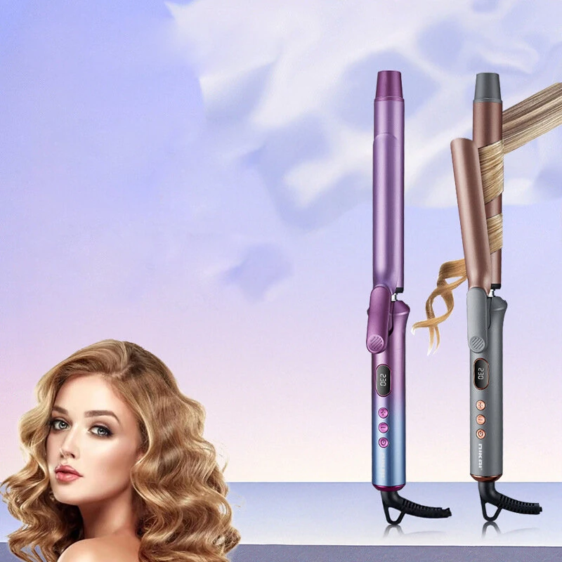 (image for) 30mm Curling Iron LCD Digital Display 3 Temperature Levels Curling Splint Hair Styling Perm Iron Big Wave Curling Iron Rapid Heating
