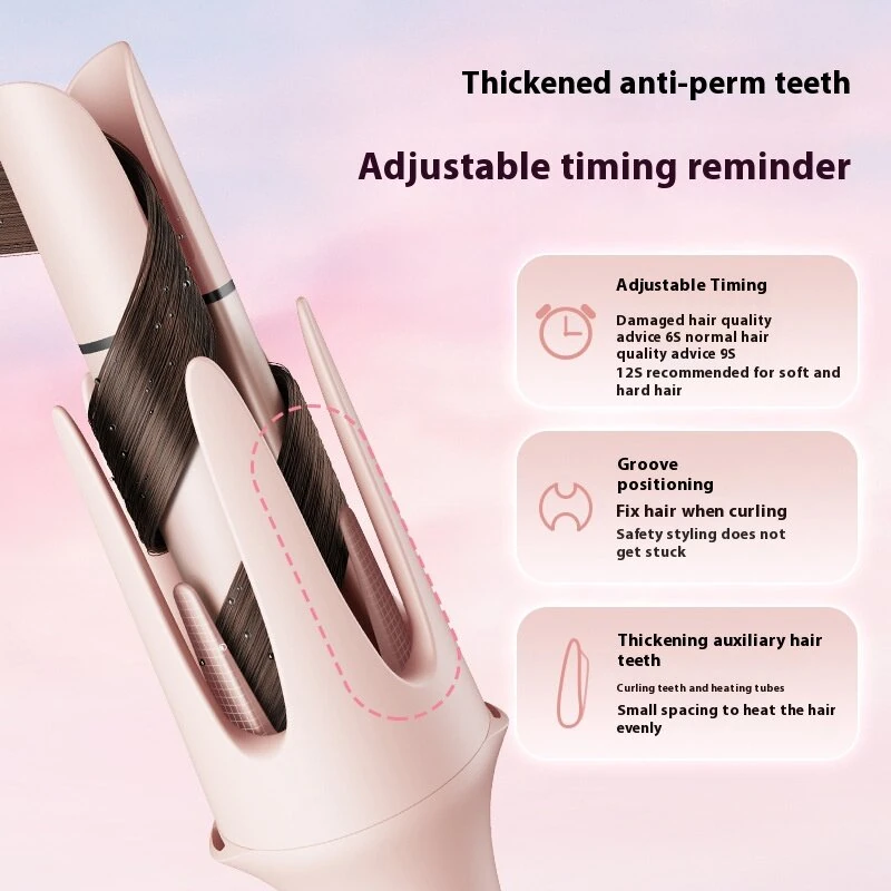 (image for) 4 In 1 Automatic Curling Iron Egg Roll 3 Levels Heating Adjustable 38mm One-Button Big Wave Curling Iron Hair Straightener